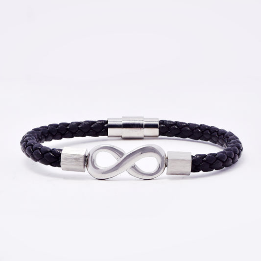 SSMB3186 - Steel 21.5cm x 6mm infinity weave bracelet with magnetic closure