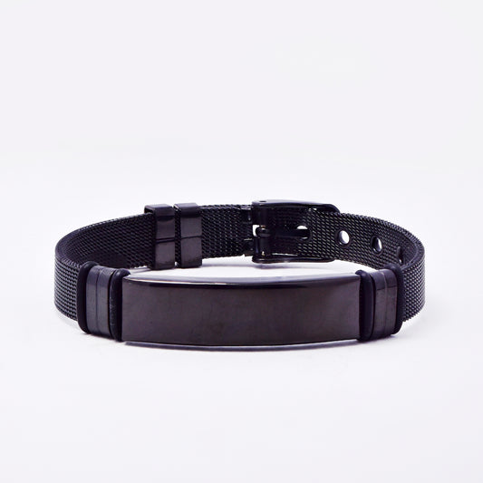 SSMB3195 - Steel 24.2cm x 10mm ID bracelet with watch-strap & buckle closure