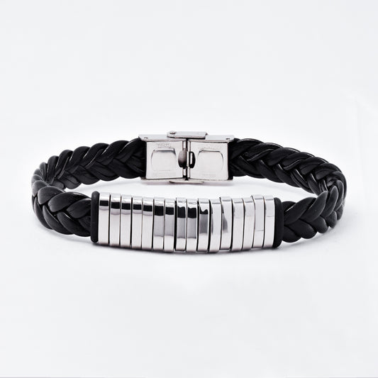 SSMB3211 - Steel 21.5cm x 11mm weave bracelet