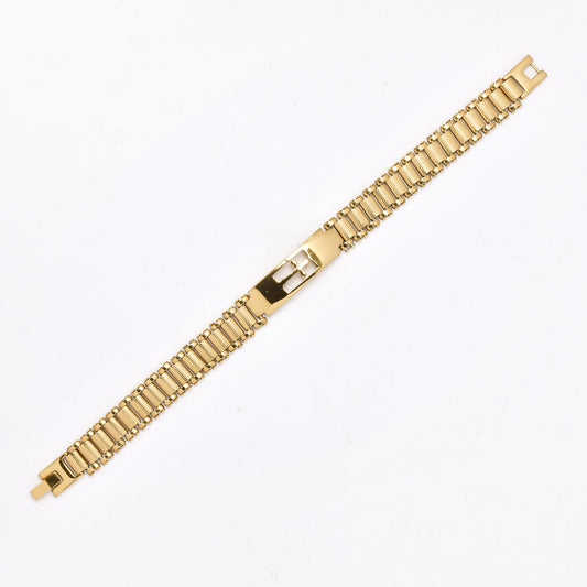 SSMB3215 - Steel 21cm x 12mm watch-strap cross bracelet