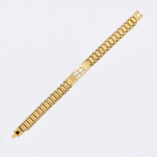 SSMB3215 - Steel 21cm x 12mm watch-strap cross bracelet