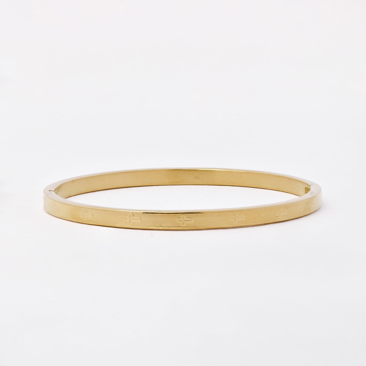 SSMB3222 - Steel 56mm x 47mm x 4mm hinged cross bangle