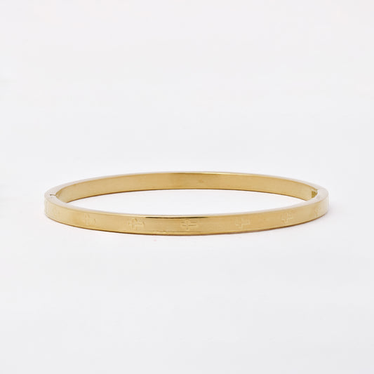 SSMB3222 - Steel 56mm x 47mm x 4mm hinged cross bangle