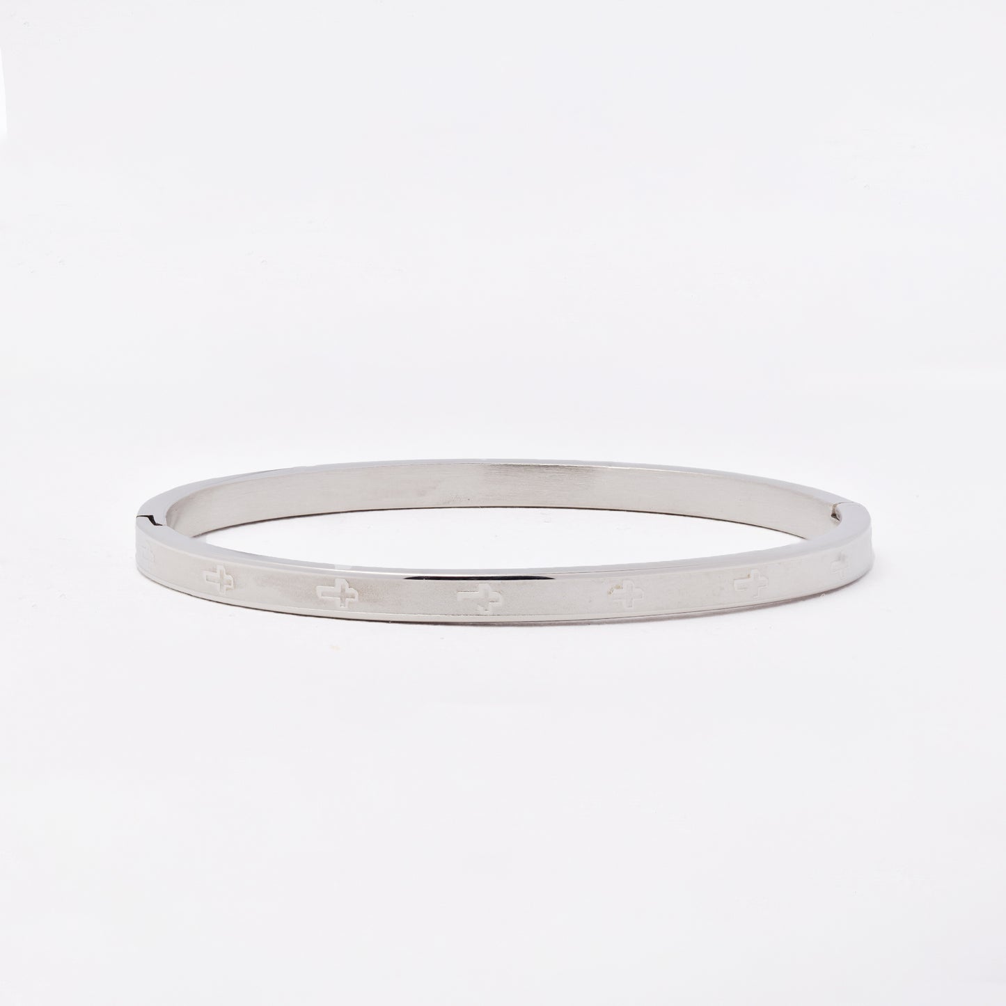 SSMB3222 - Steel 56mm x 47mm x 4mm hinged cross bangle