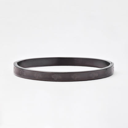 SSMB3223 - Steel 59mm x 49mm x 6mm hinged cross bangle