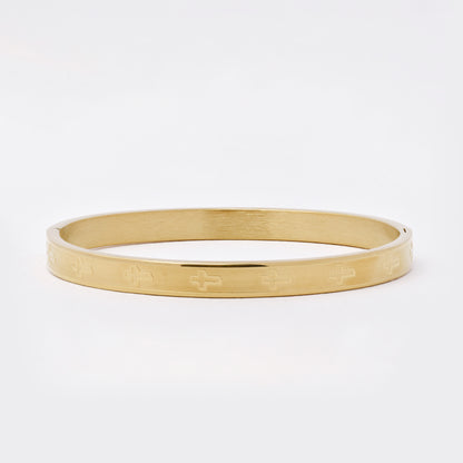 SSMB3223 - Steel 59mm x 49mm x 6mm hinged cross bangle