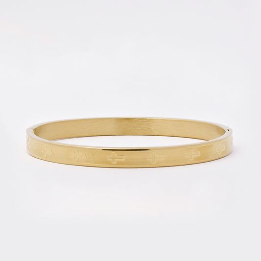 SSMB3223 - Steel 59mm x 49mm x 6mm hinged cross bangle