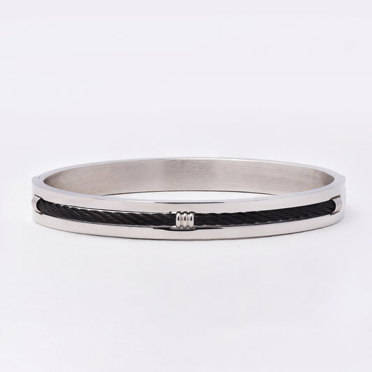 SSMB3224 - Steel 63mm x 52mm x 8mm cable center hinged bangle