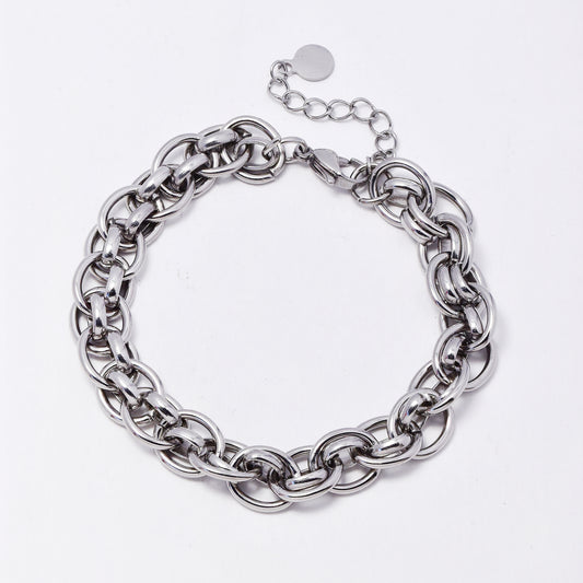 SSMB3240 - Steel 18cm + 2cm x 9mm multi link bracelet