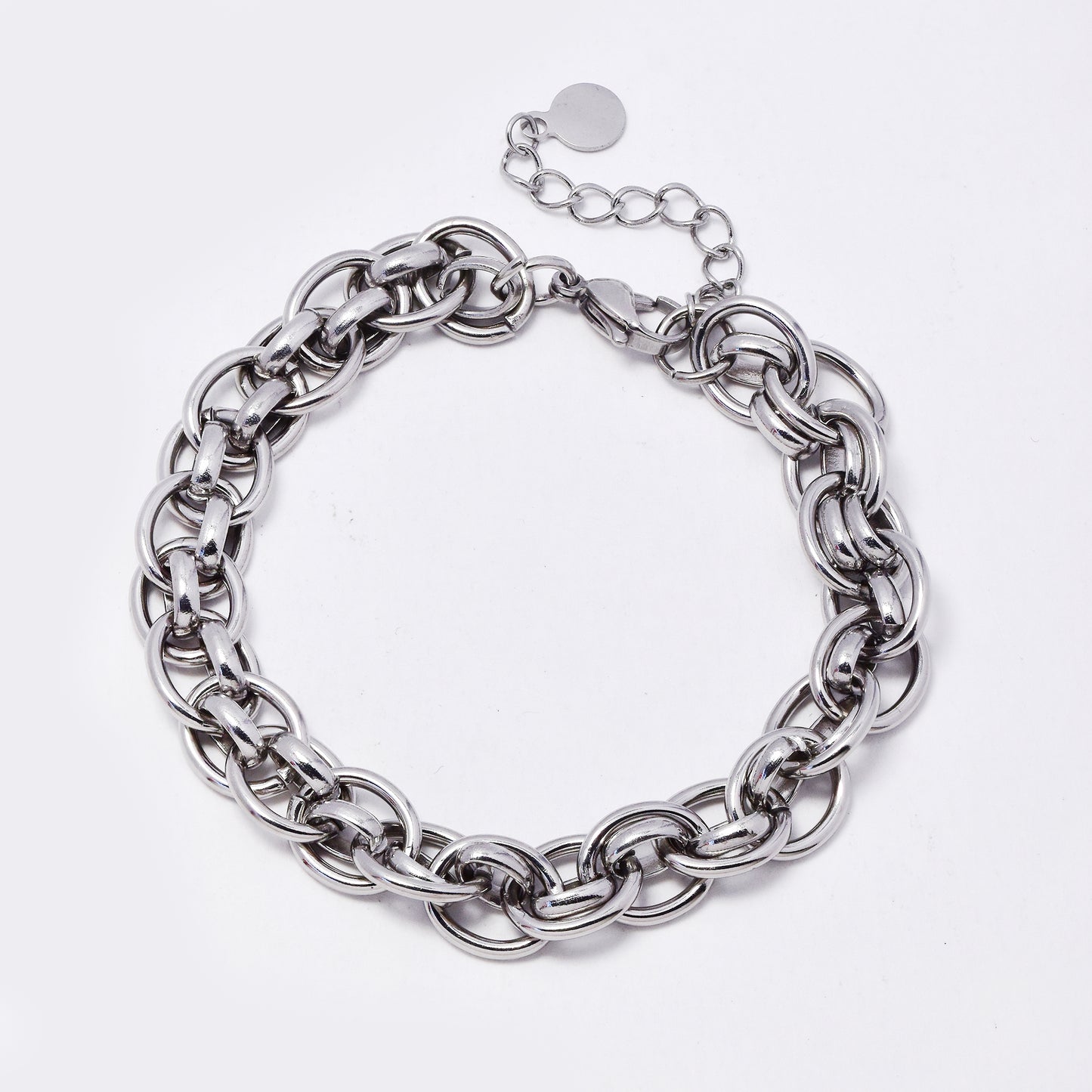SSMB3240 - Steel 18cm + 2cm x 9mm multi link bracelet
