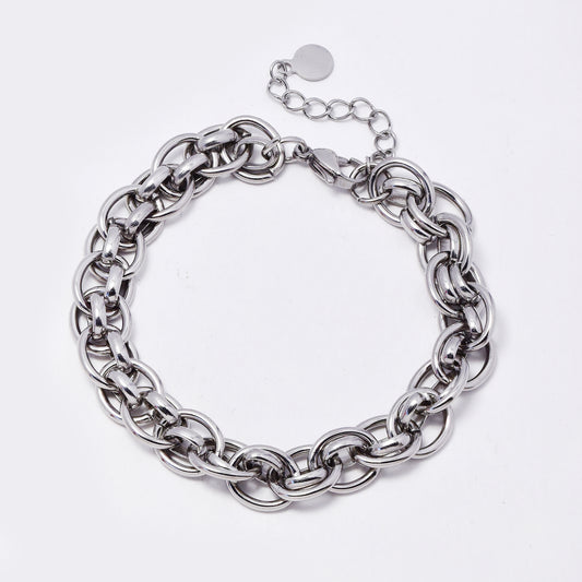 SSMB3240 - Steel 18cm + 2cm x 9mm multi link bracelet