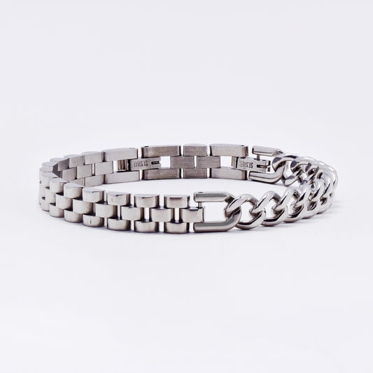 SSMB3255 - Steel 21cm x 8mm watch strap & curb link bracelet
