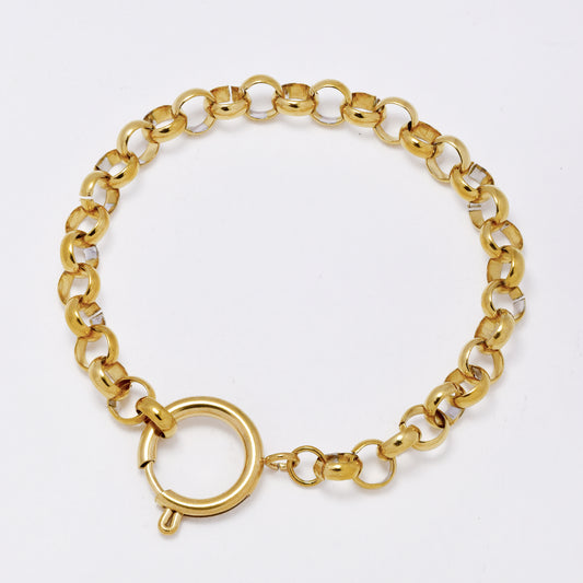 SSMB3279 - Steel 22cm x 7mm chunky anchor link bracelet