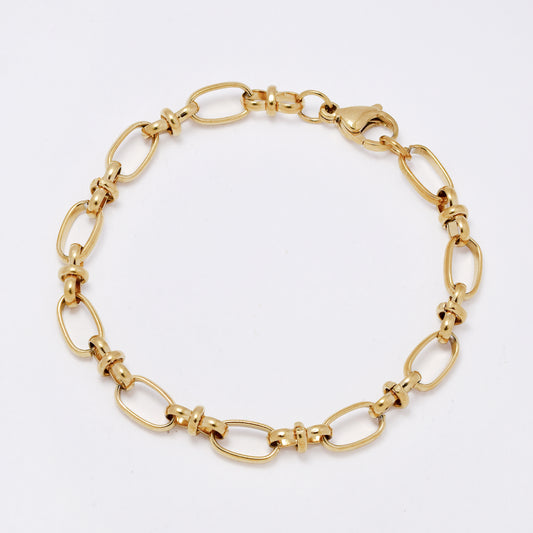 SSMB3280 - Steel 19.5cm x 6mm mixed link bracelet