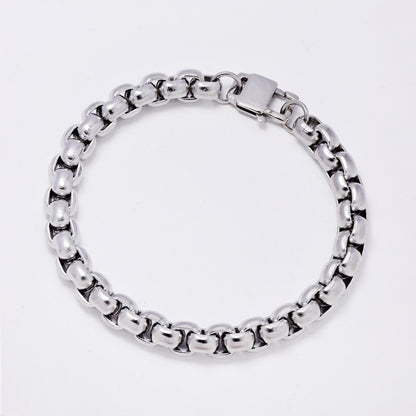 SSMB3282 - Steel 21.5cm x 8mm chunky rolo bracelet
