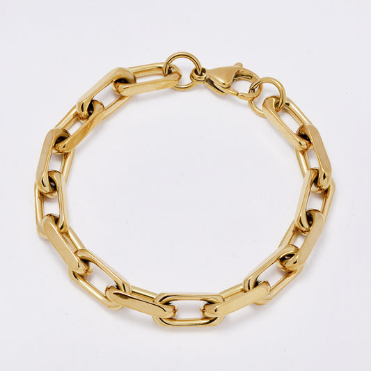 SSMB3284 - Steel 20.5cm x 7mm chunky oval link bracelet