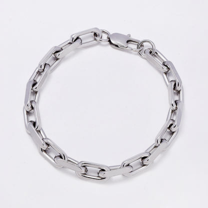 SSMB3284 - Steel 20.5cm x 7mm chunky oval link bracelet