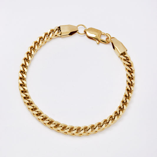 SSMB3286 - Steel 21.5cm x 6mm square box curb bracelet