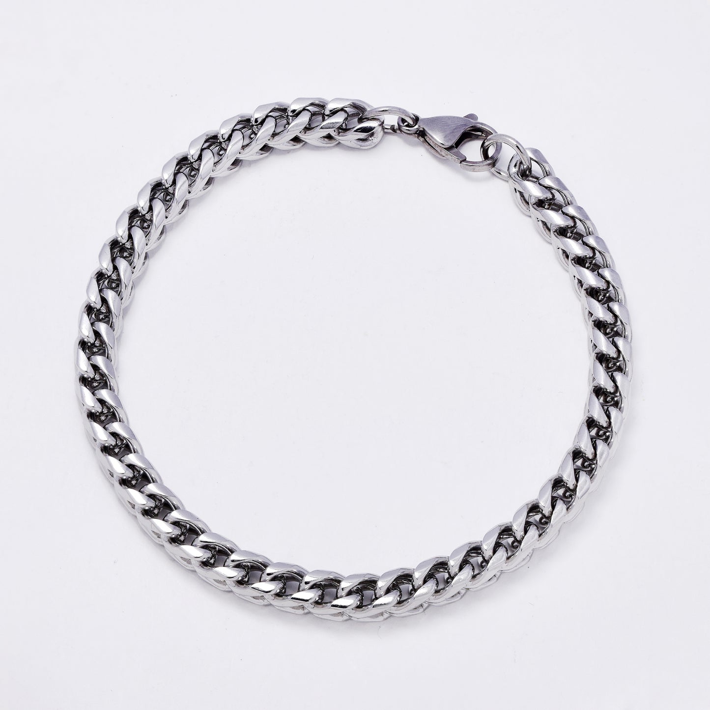 SSMB3286 - Steel 21.5cm x 6mm square box curb bracelet