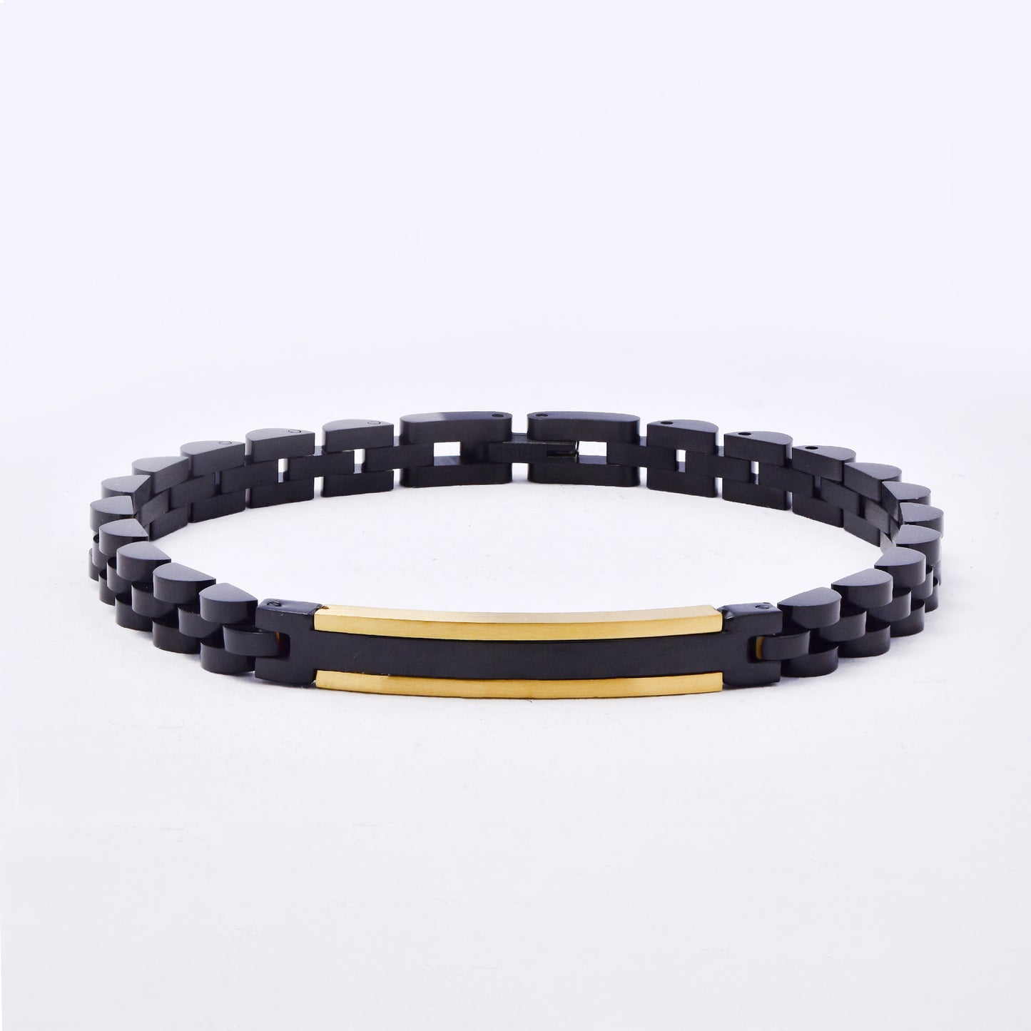 SSMB3327 - Steel 22cm x 6mm whatchstrap ID bracelet with center line