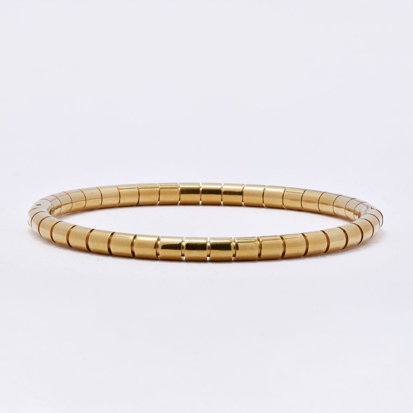 SSMB3388 - Steel 60mm x 49mm x 4mm oval hinged segment bangle