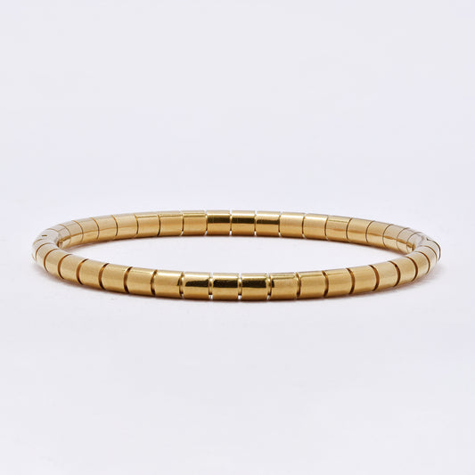 SSMB3388 - Steel 60mm x 49mm x 4mm oval hinged segment bangle