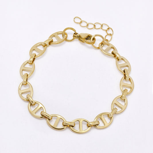 SSMB3448 - Steel 18cm + 3cm x 8mm marina bracelet