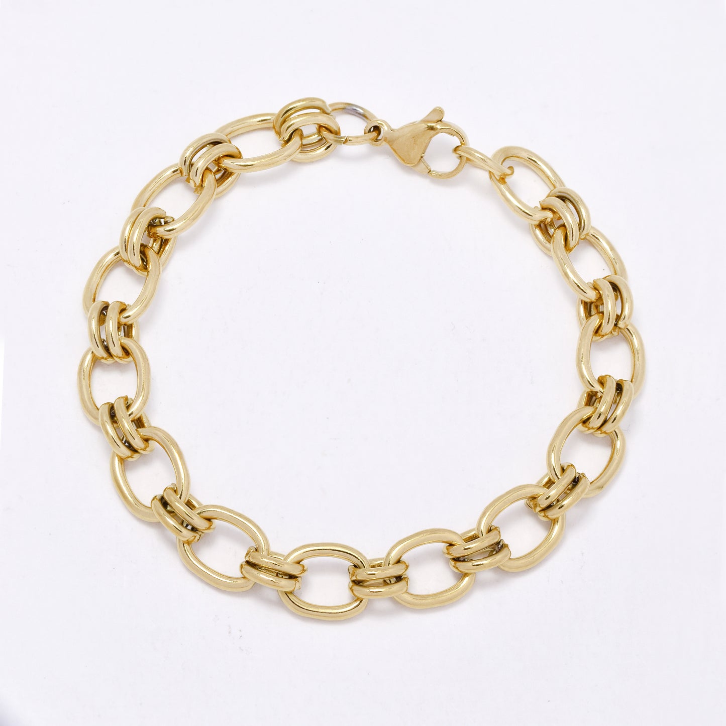 SSMB3449 - Steel 19cm x 9mm oval link bracelet