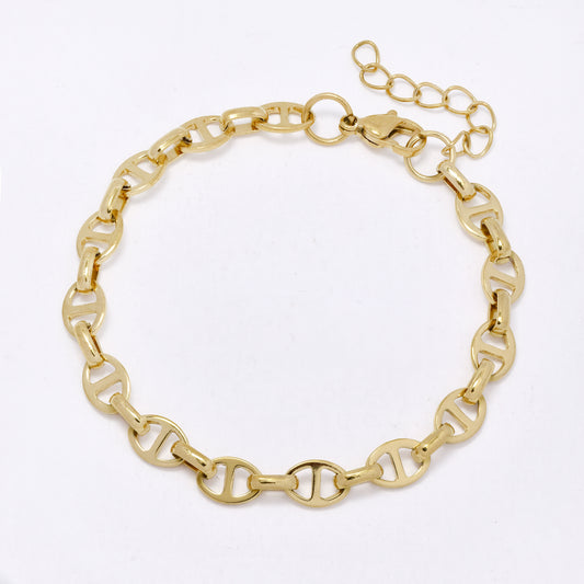 SSMB3450 - Steel 18cm + 3cm x 6mm marina bracelet