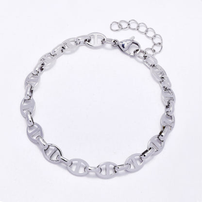 SSMB3450 - Steel 18cm + 3cm x 6mm marina bracelet