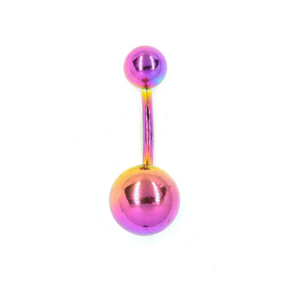 Stainless steel double ball belly ring