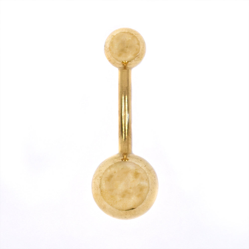 Stainless steel double ball belly ring - SSMBJ2011