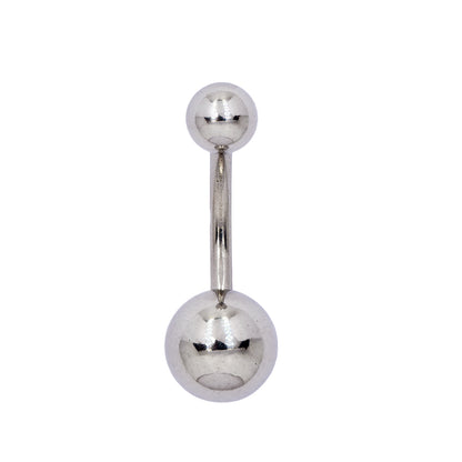 Stainless steel double ball belly ring