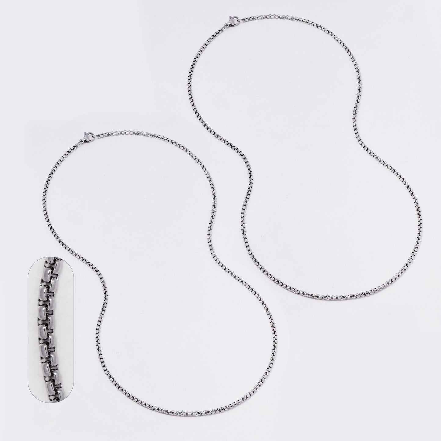 SSMC3359 - Steel 2-Pack 50cm x 2.5mm rounded box chain
