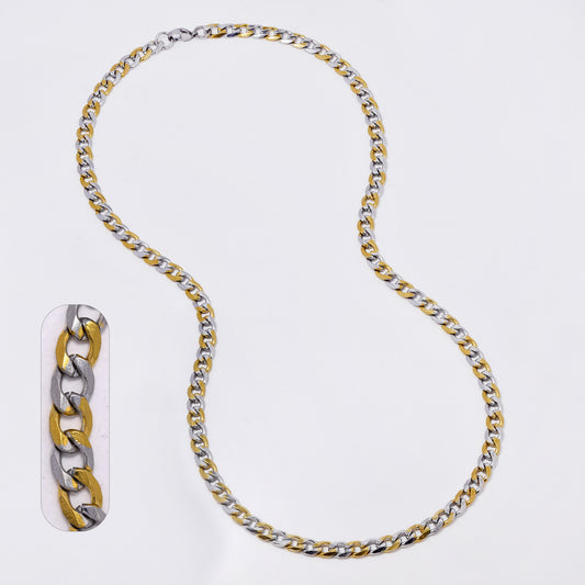 SSMC3362 - Steel 59cm x 6mm two-toned curb chain