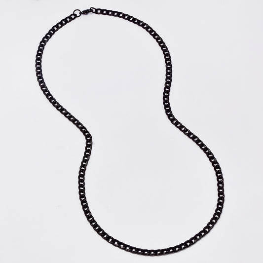 SSMC3368 - Steel 60cm x 5mm gunmetal plated textured curb chain