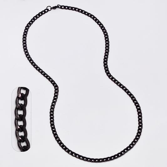 SSMC3368 - Steel 60cm x 5mm gunmetal plated textured curb chain