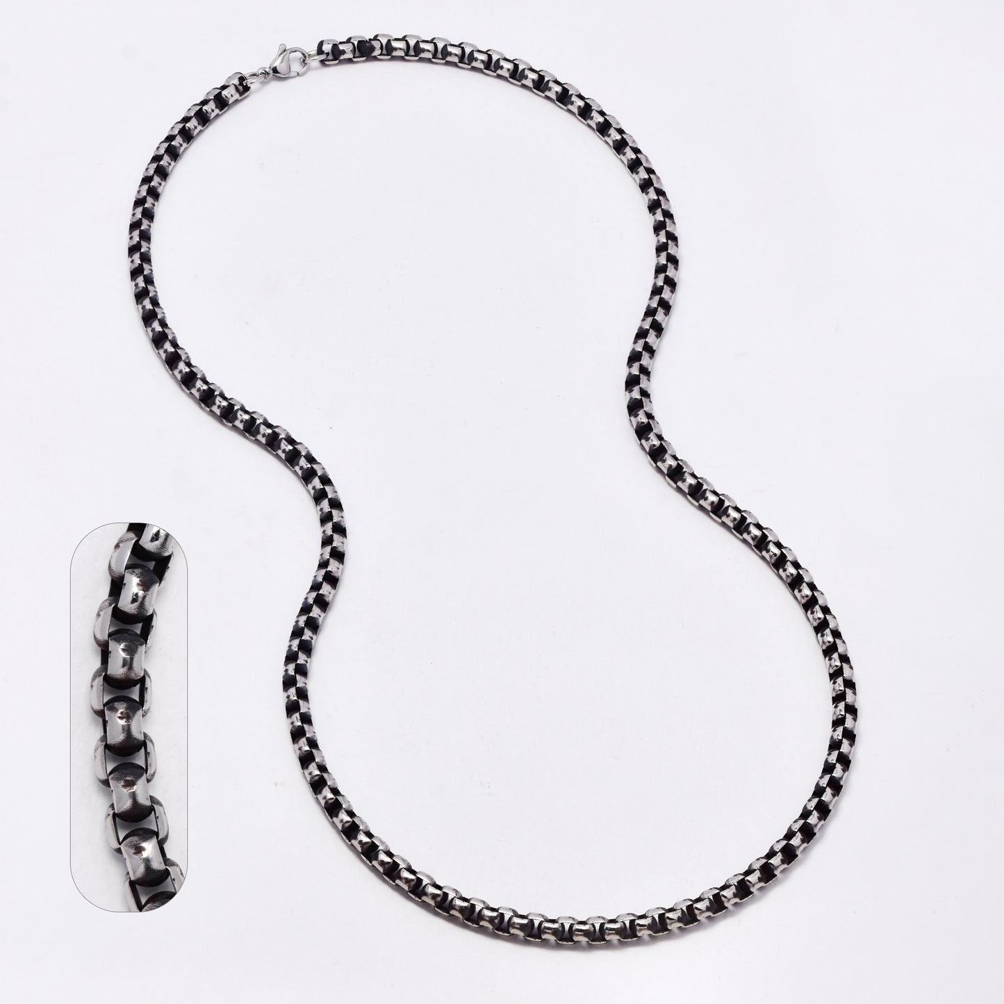 SSMC3407 - Steel 54.5cm x 5mm oxidised box chain
