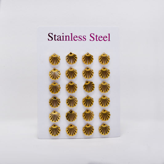 Stainless steel gold shell stud - SSME1012