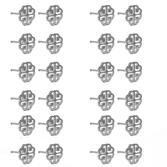 12 Pack stainless steel gold cutout heart petal flower stud - SSME1050-1