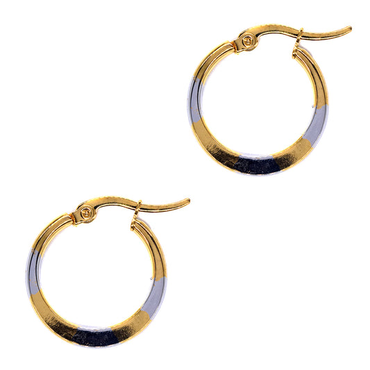 2 Tone stainless steel 20mm flat round hoop - SSME2107-20mm