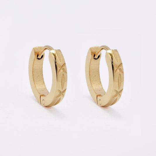 SSME3246 - Steel 13mm x 2.5mm huggie earring