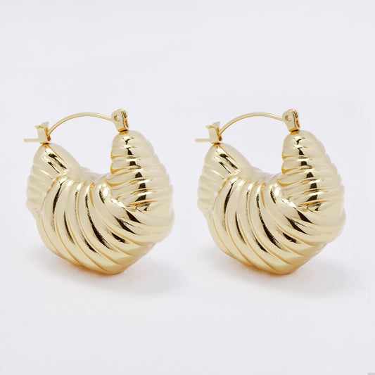 SSME3260 - Steel 29mm x 30mm x 16mm chunky creole hoop earring