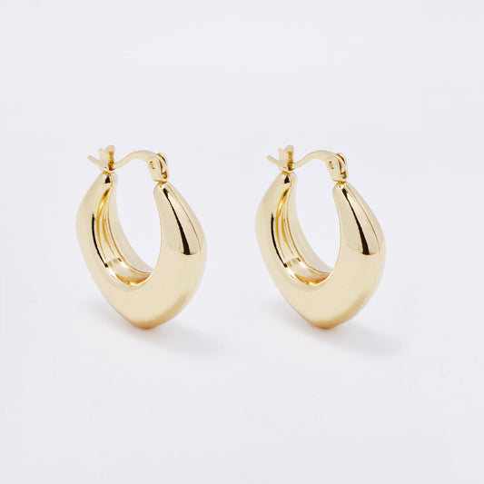 SSME3262 - Steel 26mm x 25mm x 8mm rounded square hoop earring