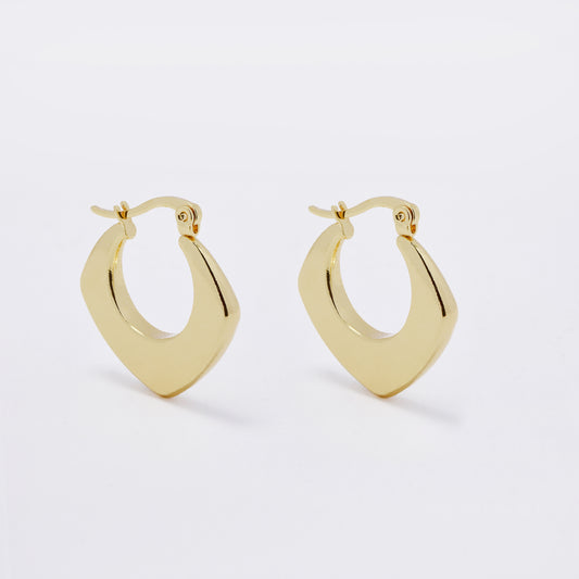 SSME3264 - Steel 24mm x 23mm x 3mm flat hoop earring