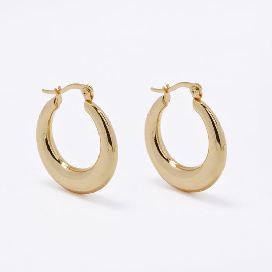 SSME3267 - Steel 28mm x 25mm x 4mm hoop earring