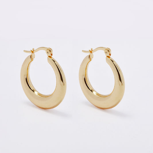 SSME3267 - Steel 28mm x 25mm x 4mm hoop earring