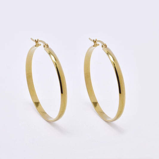 SSME3311 - Steel 45mm x 3.5mm flat hoop earring