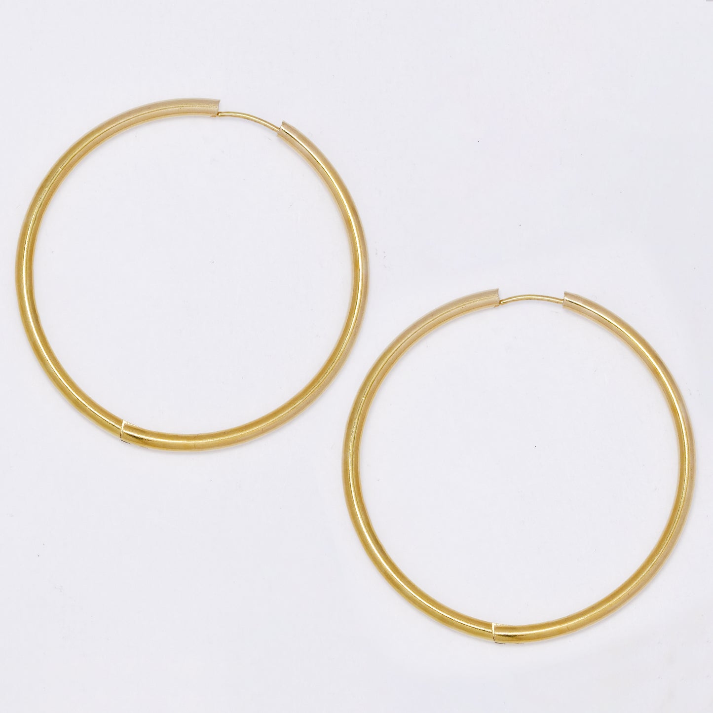 SSME3312 - Steel 57.7mm x 3mm hinged hoop earring