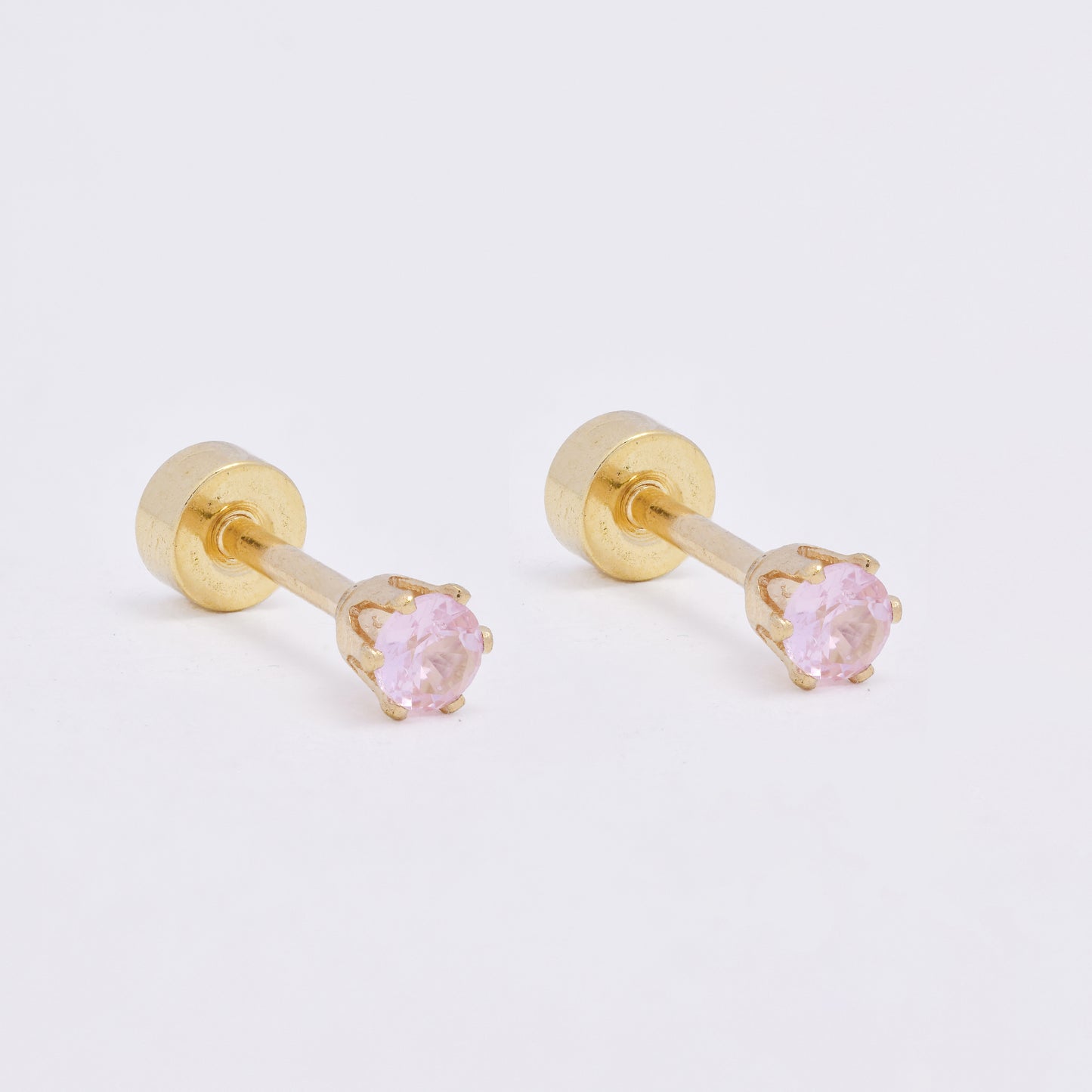 SSME3467 - Steel 12-pack 3mm round CZ stud earring with flat back closure